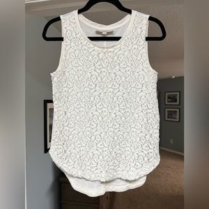 Creamy colored LOFT sleeveless blouse
